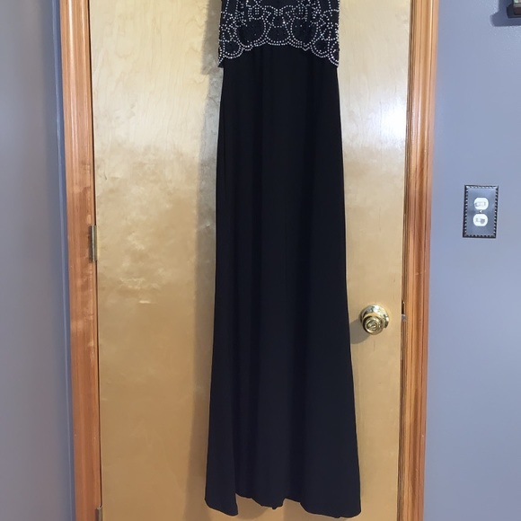 Black Beaded Halter Maxi Dress - Picture 6 of 12